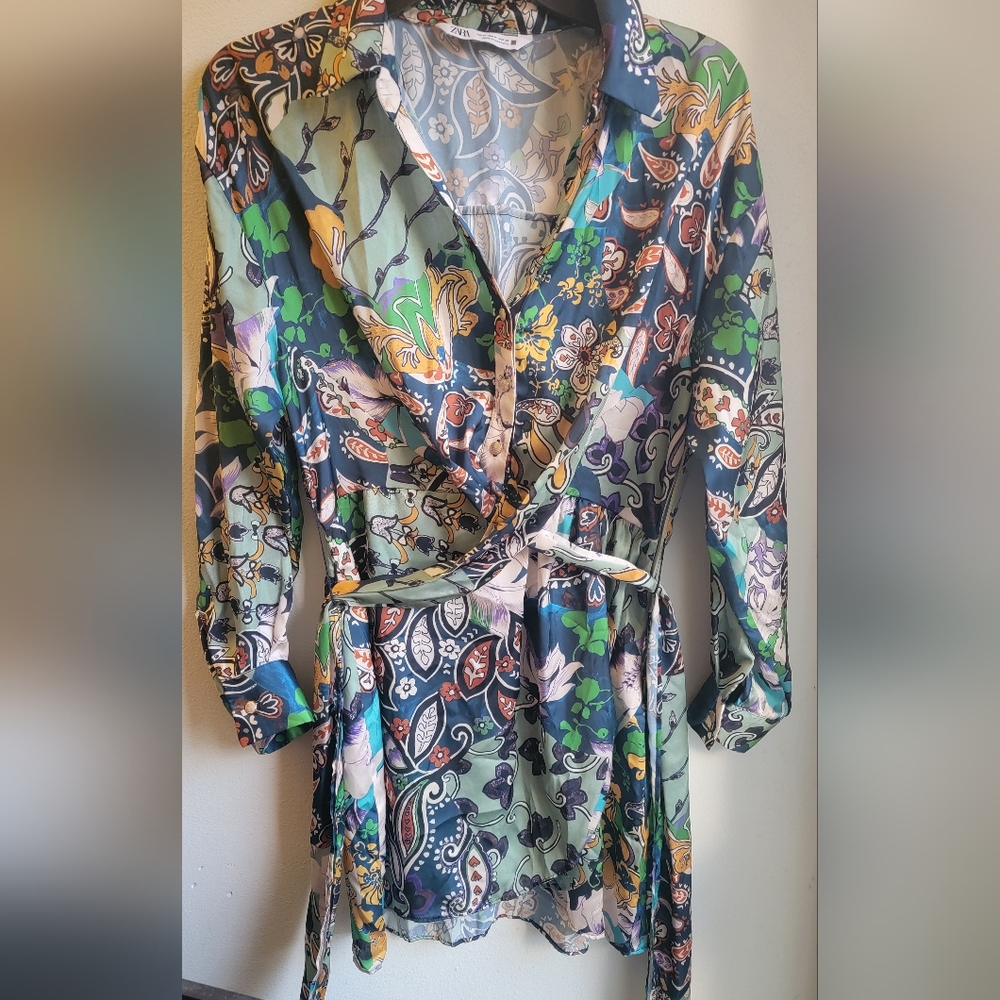 Zara Multicolor Paisley Mini Dress